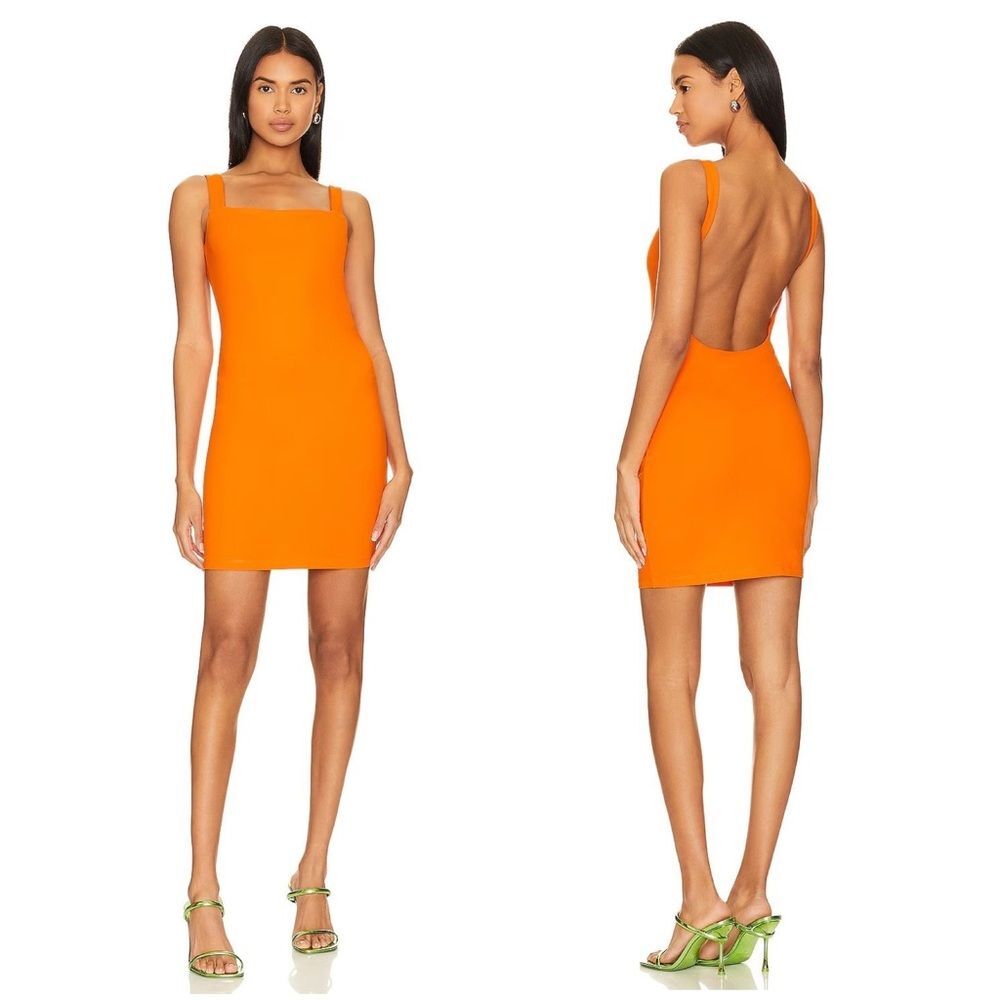 REVOLVE Susana Monaco Low Back Mini Dress in Popsicle Orange Medium NEW $178